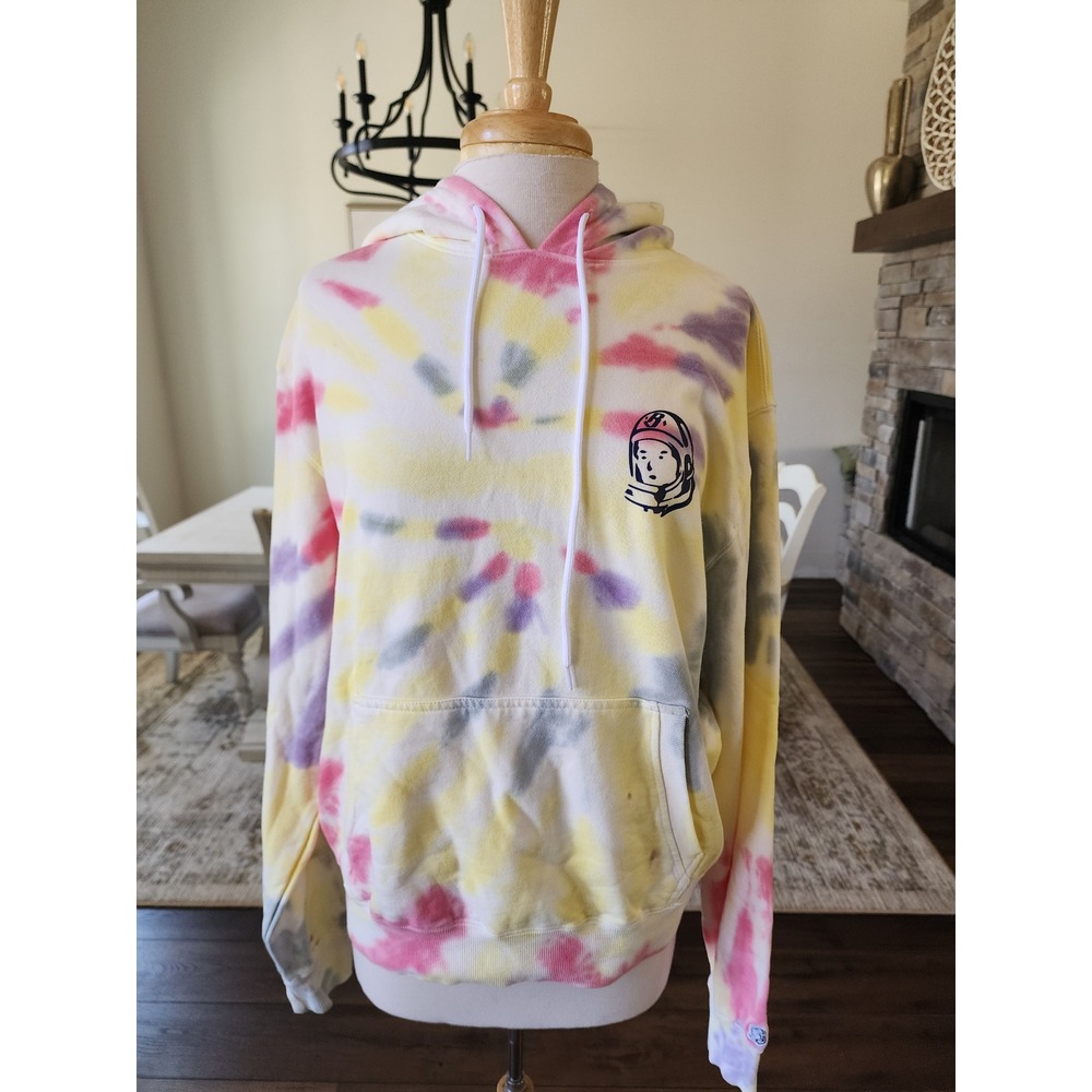 Billionaire Boys Club BBC Tie Dye Hoodie Yellow Pink Astronaut Logo Mens Large
